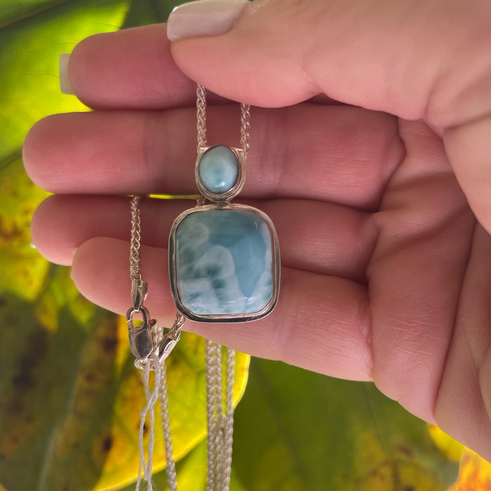 Sterling Silver Larimar Necklace